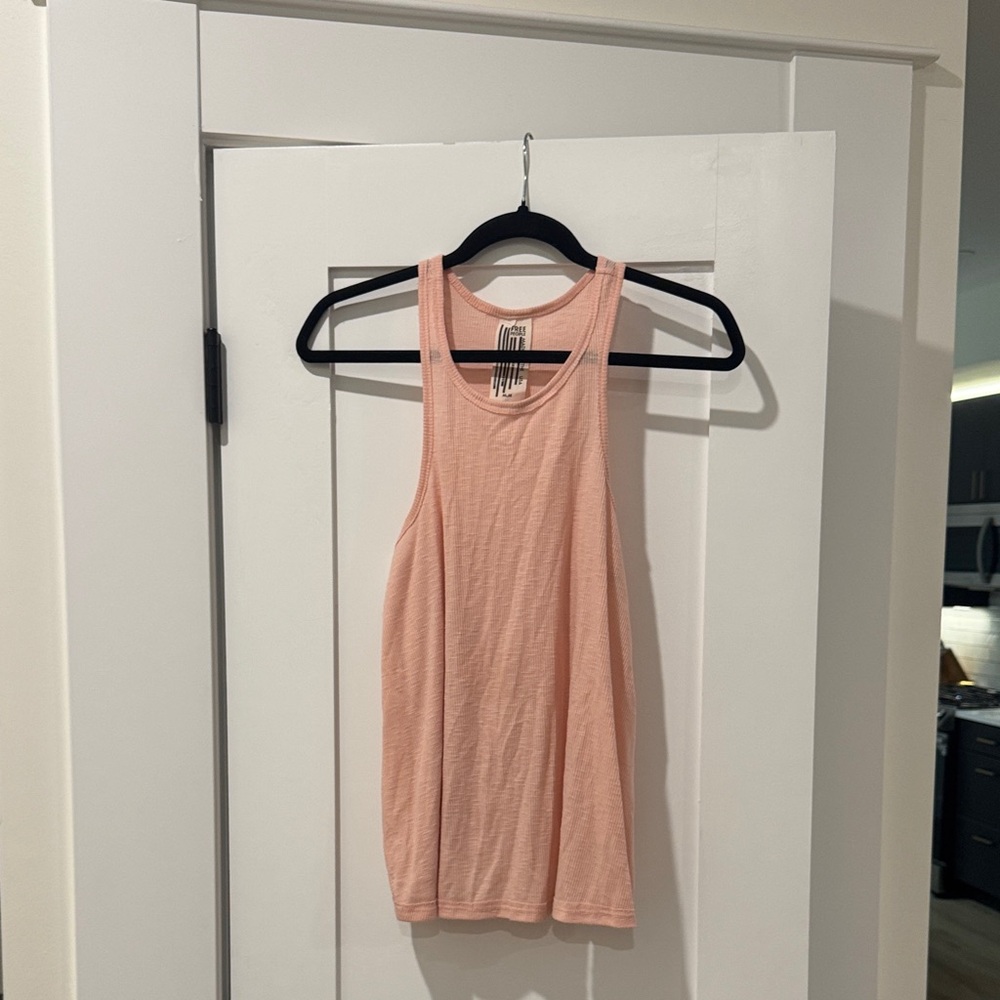 Free People Ribbed Tank Top - Peach Pink